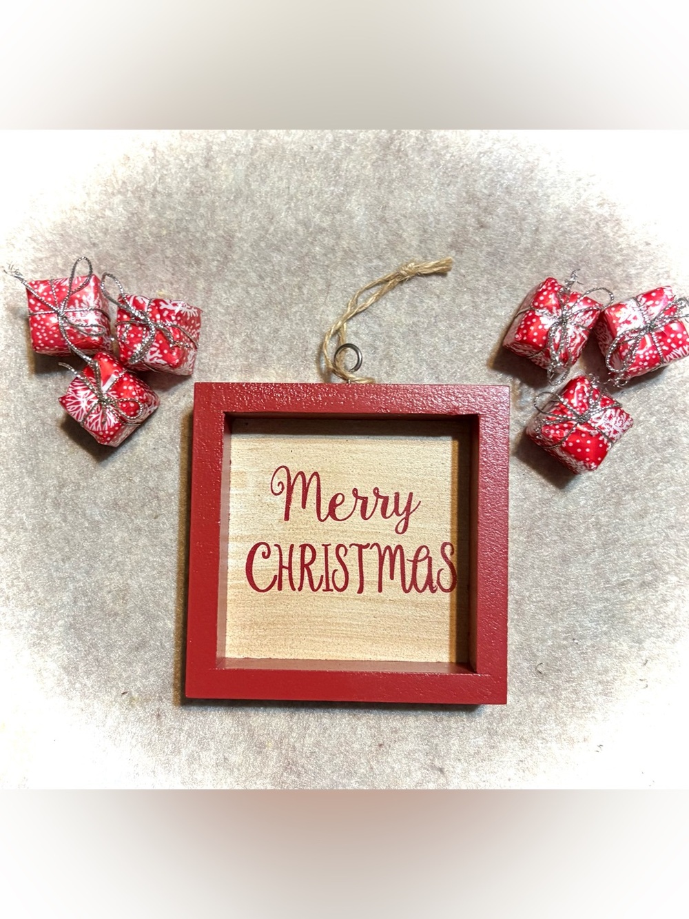 Merry Christmas Red Holiday Ornament